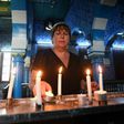 Janin Gharbi, a Tunisian Jew, at the Ghriba synagogue on the resort island of Djerba on May 14, 2017