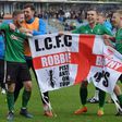 Lincoln City celebrate their FA Cup fifth round victory against Premier League side Burnley on February 18, 2017