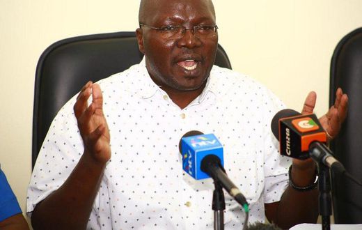 Water and Sanitation CS Simon Chelughi during a media briefing