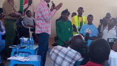 DPP Noordin Haji with residents of Kayole Estate during the Community Dialogue forum on Thursday (Twitter)