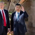 The US missile strike in Syria gave added weight to Trump's threat of unilateral action against Pyongyang should there be insufficient action from China, whose President Xi Jinping is shown here with American counterpart Donald Trump