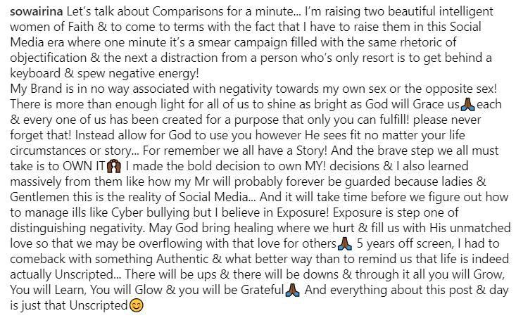 Grace Msalame’s response after she received body shaming message