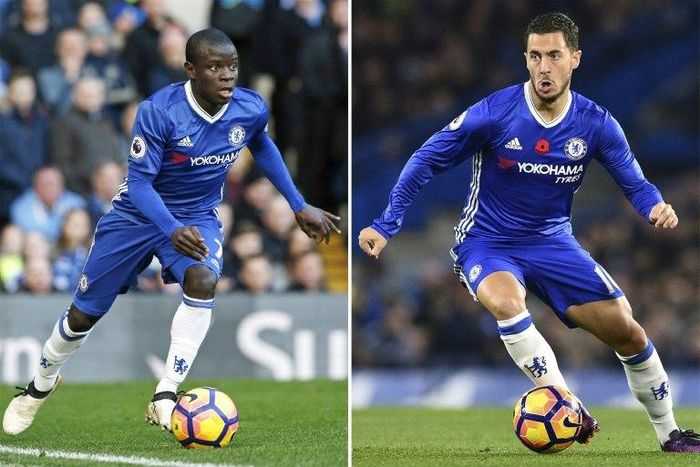 Chelsea's N'Golo Kante (left) and Eden Hazard are on the six-strong shortlist for England's Professional Footballers' Association Player of the Year award