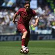 Roma's forward from Italy Francesco Totti controls the ball during the Italian Serie A match against Lazio at the Olympic Stadium in Rome on April 30, 2017