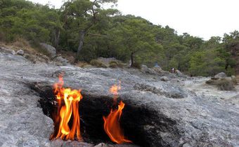 Gas that makes a mountain breathe fire is turning up around the world