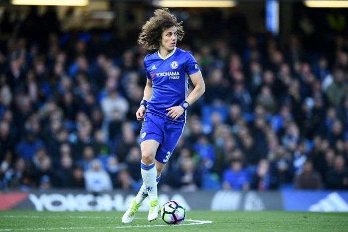 David Luiz, pictured in April 2017, has already made 715 appearances for Chelsea in his 22 years with the club and had a chance to make three more if he appears in both their remaining league fixtures and the FA Cup final