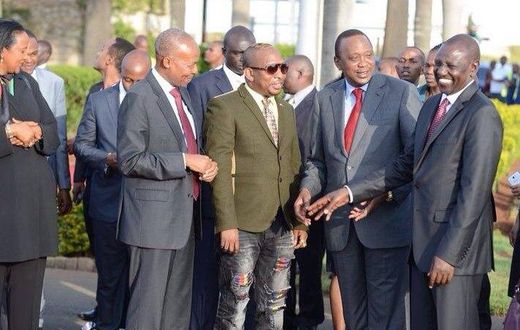 President Uhuru Kenyatta, his deputy William Ruto and Senator Mike Sonko