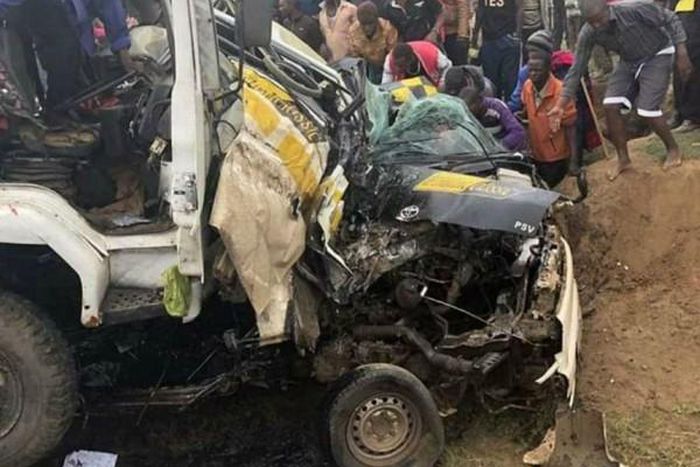 A past accident along the Mai Mahiu-Narok highway