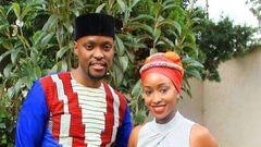 Eddie Ndichu and wifey, Janet looking adorable in coordinated outfits.