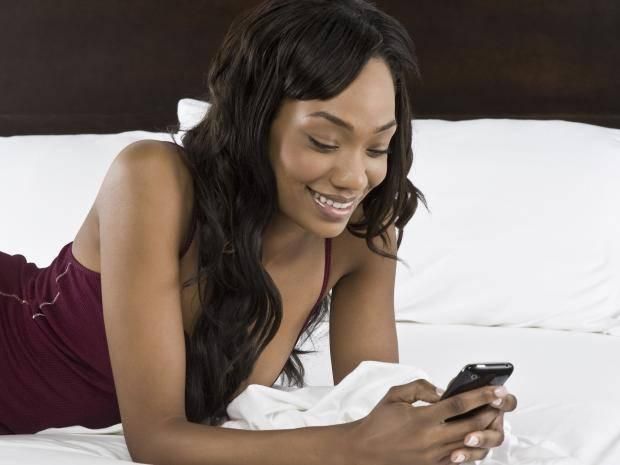 Sexting in a relationship.