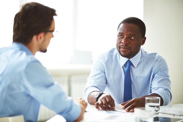 A person being interviewed for a job