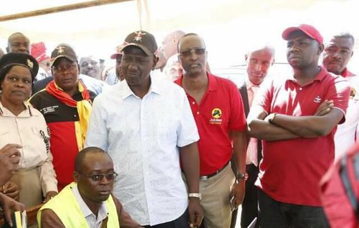 Deputy President William Ruto, Isiolo Senator Mohamed Kuti and Elgeyo Marakwet Senator Kipchumba Murkomen during a voter registration exercise.