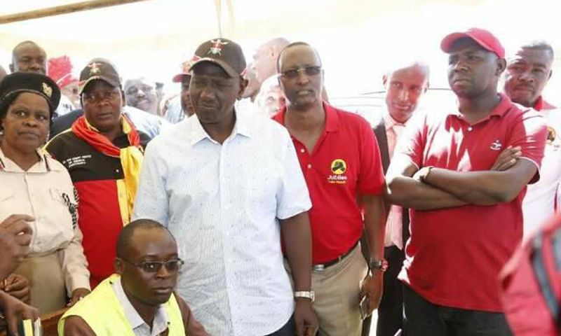 Deputy President William Ruto, Isiolo Senator Mohamed Kuti and Elgeyo Marakwet Senator Kipchumba Murkomen during a voter registration exercise.