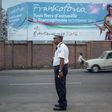 A Malagasy traffic policeman directs the traffic on the outskirts of Antananarivo on November 24, 2016