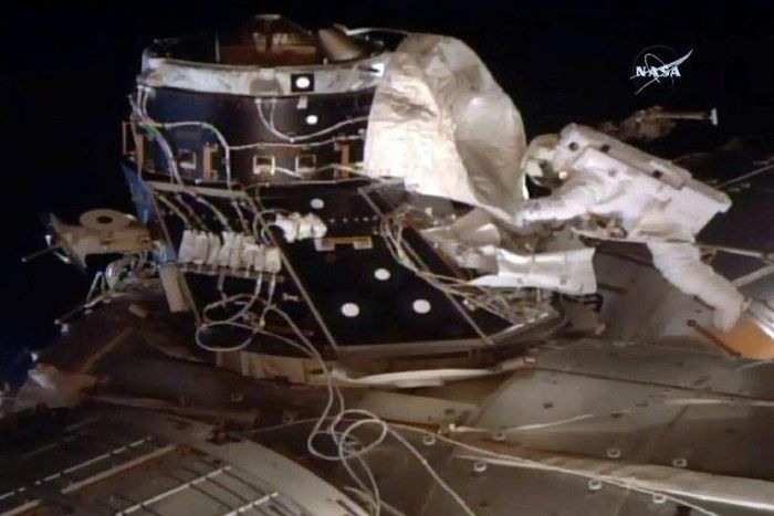 US astronaut Peggy Whitson was making her eighth career spacewalk outside the International Space Station