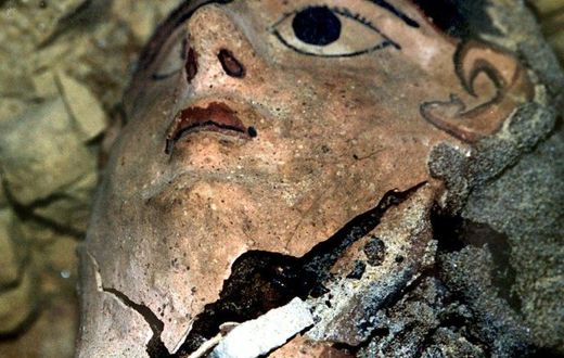 One of eleven mummies previously discovered in the Egyptian desert oasis of Bahriya