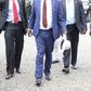 Nasa leader Raila Odinga arrives at the Kabiru-ini grounds in Nyeri County during the Madaraka Day celebrations.