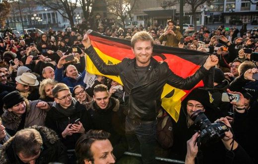 New Formula One world champion Nico Rosberg meets fans in his home town of Wiesbaden, western Germany, on November 30, 2016