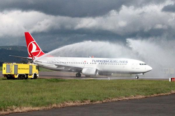 A Turkish Airlines plane lands at JKIA, Nairobi (Nation)