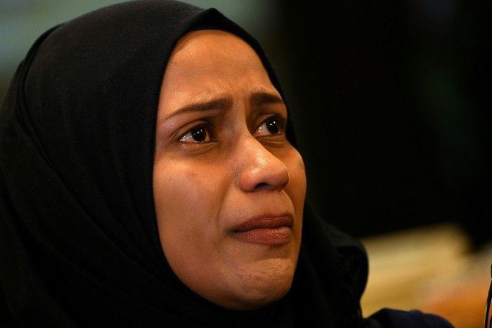 "I am begging the Malaysian government and police not to deport him," Ainnurul Aisyah Yunos said of her husband at a news conference on the outskirts of Kuala Lumpur