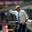 Inter Milan's Italian coach Stefano Pioli gestures during the Italian Serie A football match Inter Milan vs AC Milan at the San Siro stadium in Milan on April 15, 2017