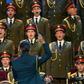 The Red Army Choir performs during their first concert since many of its members perished in a plane crash, in Moscow on February 16, 2017