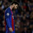 Barcelona's forward Lionel Messi reacts during the UEFA Champions League quarter-final second leg football match against Juventus on April 19, 2017