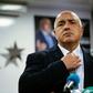 Boyko Borisov speaking to reporters after his party's victory in Bulgarian elections