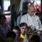 Taw Phaya (C), 93, grandson of King Thibaw, attends a ceremony with relatives at Mandalay's Golden Palace on November 22, 2016 to mark the exile anniversary of their royal ancestor
