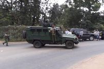 Police arriving at the Dusit complex