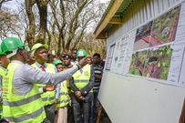 Nakuru Governor Lee Kinyanjui during the ground-breaking ceremony at Nyayo Gardens