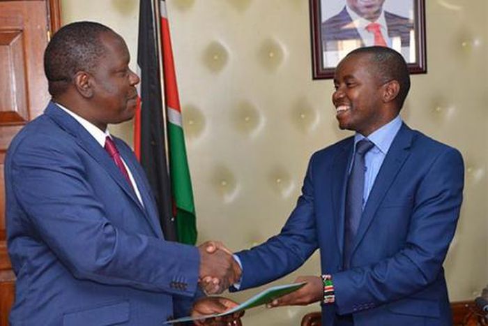 Interior CS Fred Matiang'i and ICT CS Joe Mucheru