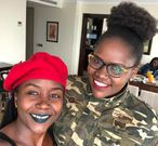 Cess Munyoro posing with Anne Kansiime (Courtesy)