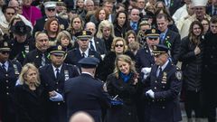A Police Funeral in a Quiet Harbor Town Brings a Sea of Blue