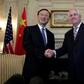 US Secretary of State Rex Tillerson (R) shakes hands with Chinese State Councilor Yang Jiechi before their meeting at the State Department in Washington,DC on February 28, 2017