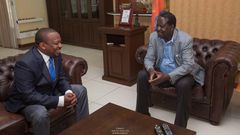 Nairobi Governor Mike Sonko with ODM party leader Raila Odinga (Twitter)