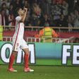 Monaco's forward Radamel Falcao celebrates after scoring a goal against Lille at the Louis II Stadium in Monaco on May 14, 2017