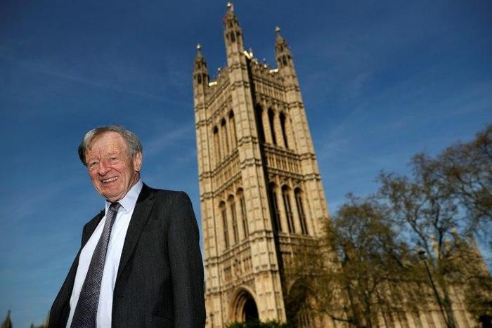 Lord Alfred Dubs pictured outside The Palace of Westminster in central London