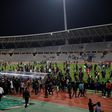 Supporters walk on the pitch after inviding it leading the referee to bring the friendly football match Ivory Coast vs Senegal to a premature end, on March 27, 2017, at the Charlety Stadium in Paris