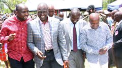 File image of DP William Ruto with Senator Kipchumba Murkomen and Kithure Kindiki