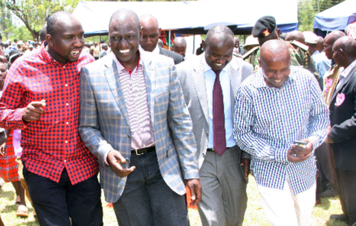 File image of DP William Ruto with Senator Kipchumba Murkomen and Kithure Kindiki