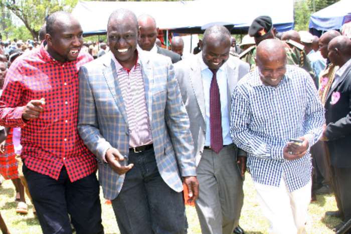 File image of DP William Ruto with Senator Kipchumba Murkomen and Kithure Kindiki