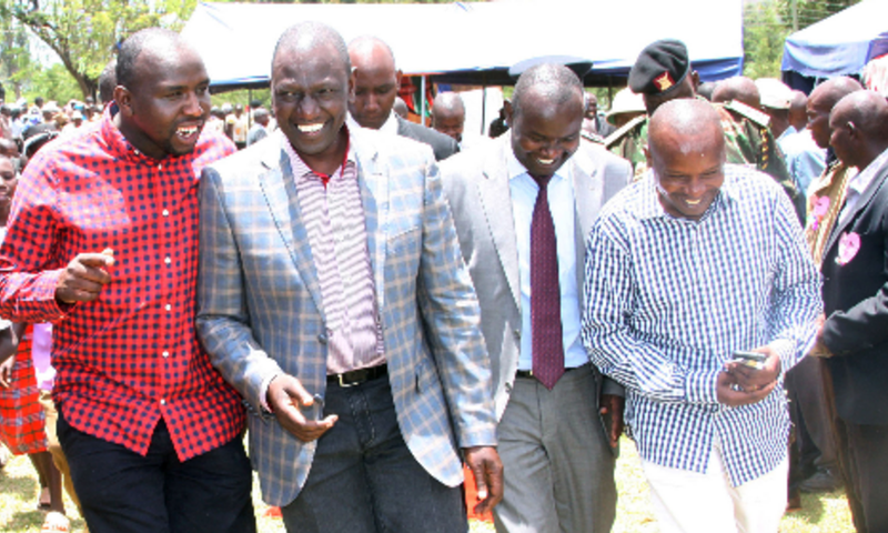 File image of DP William Ruto with Senator Kipchumba Murkomen and Kithure Kindiki