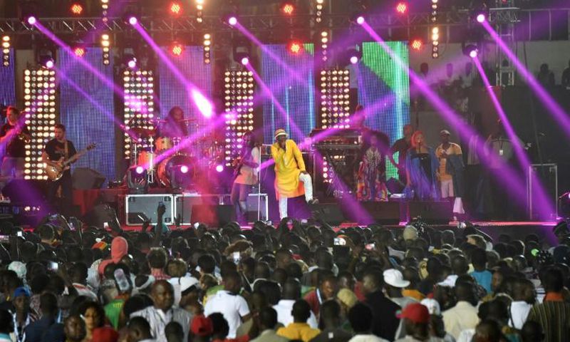 Held every two years, the Ouagadougou film festival lures stars from across Africa -- here, Ivorian singer Alpha Blondy performing at the opening ceremony in 2017