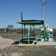 An altar and chapel at a shelter on a desolate road close to the US/Mexico border in Ciudad Acuna