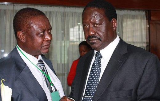 ODM party leader Raila Odinga with his brother Oburu Odinga