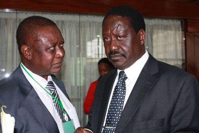 ODM party leader Raila Odinga with his brother Oburu Odinga