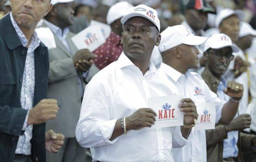 Governor aspirants Peter Kenneth (Nairobi), William Kabogo (Kiambu) during the launch of Kenya Independent Candidates Association launch at Kasarani gymnasium, Saturday, May 20, 2017.