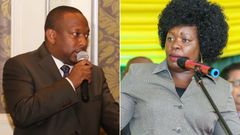 Nairobi Governor Mike Sonko and Education CEC Janet Muthoni Ouko who resigned from the county government (Pulselive.co.ke)