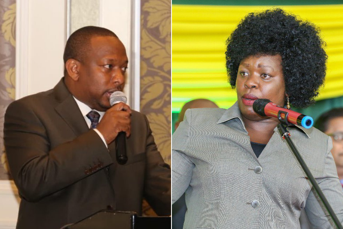 Nairobi Governor Mike Sonko and Education CEC Janet Muthoni Ouko who resigned from the county government (Pulselive.co.ke)
